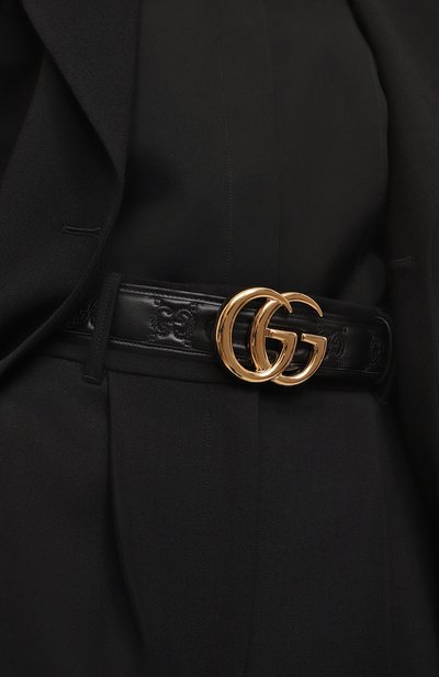 Кожаный ремень GUCCI черного цвета по цене 69100 руб., арт. 400593/UM8IG, фото 2 Кожаный ремень GUCCI, арт. 400593/UM8IG, фото 2