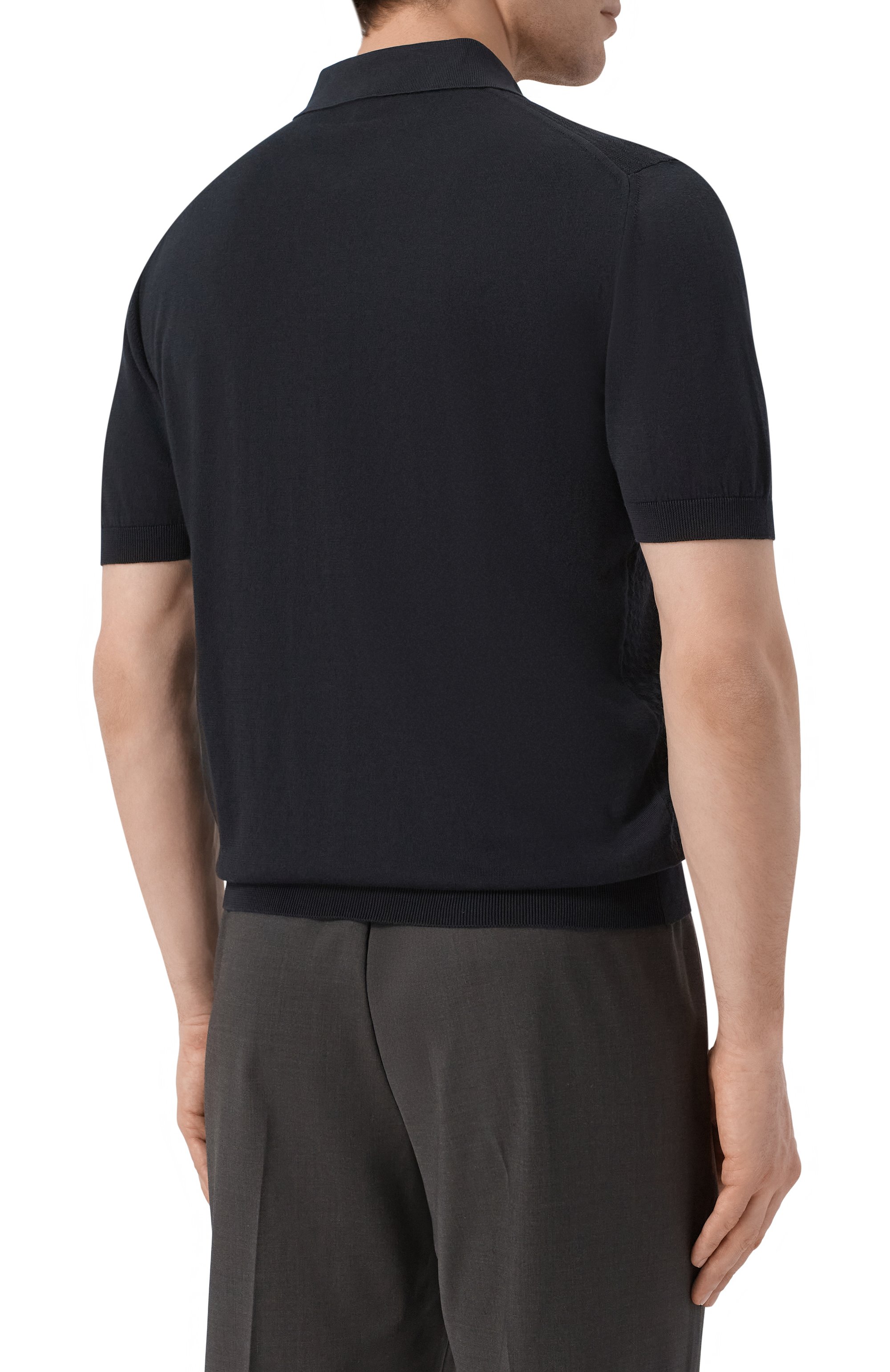 Хлопковое поло FEDELI, арт. MU0D5853/GIZA LIGHT DUSTY, фото 4