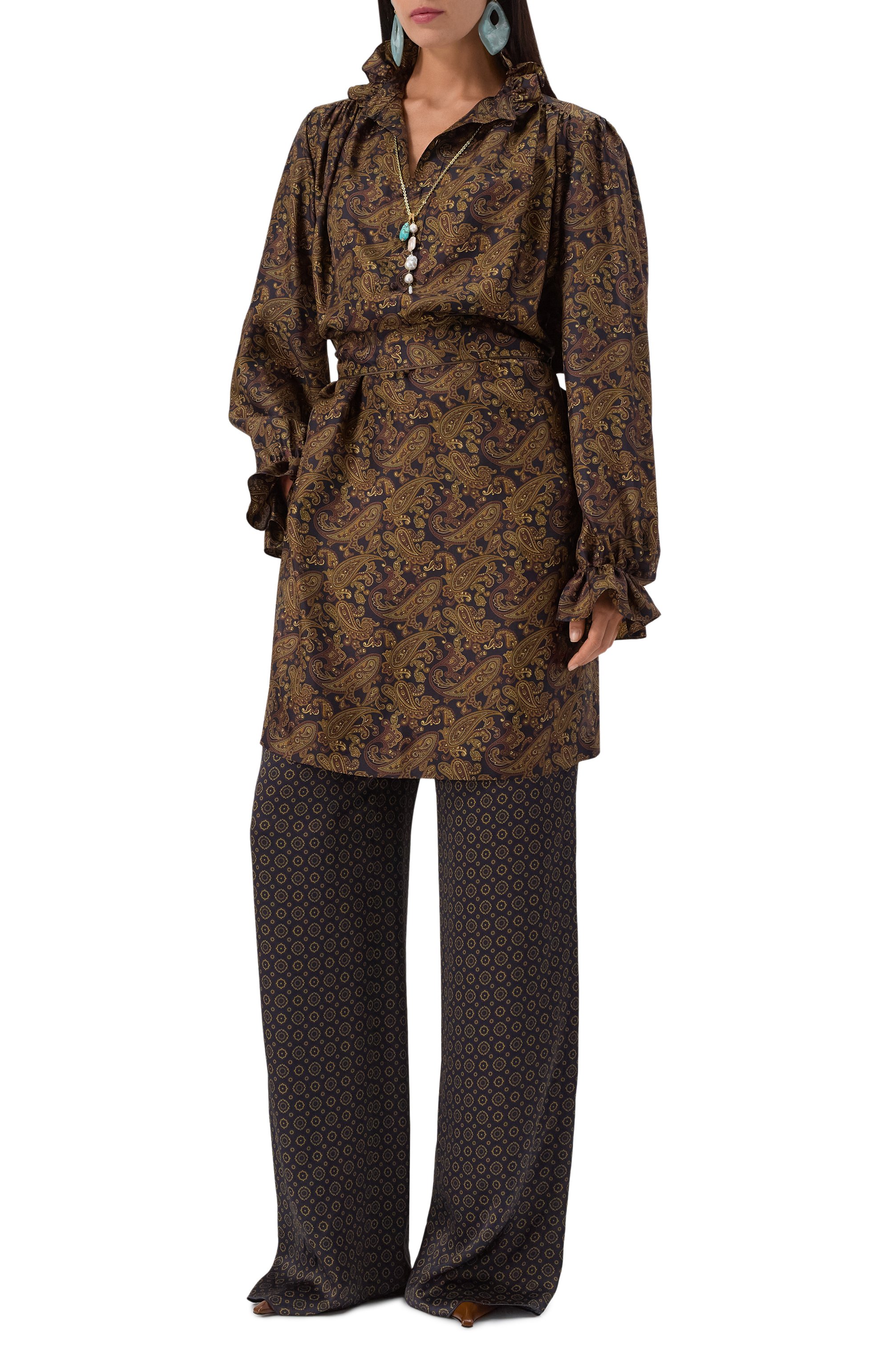 Шелковое платье SAINT LAURENT, арт. 828304/Y6K90, фото 2