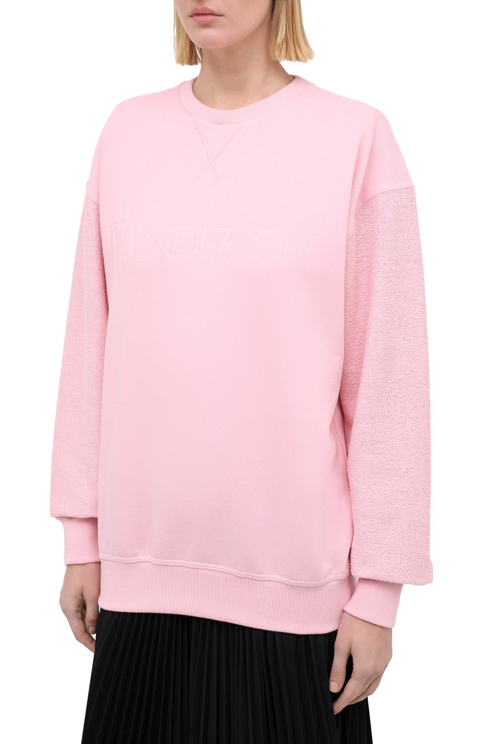 Хлопковый свитшот JW ANDERSON розового цвета по цене 19250 руб., арт. JE0119 PG0247, фото 3 Хлопковый свитшот JW ANDERSON, арт. JE0119 PG0247, фото 3