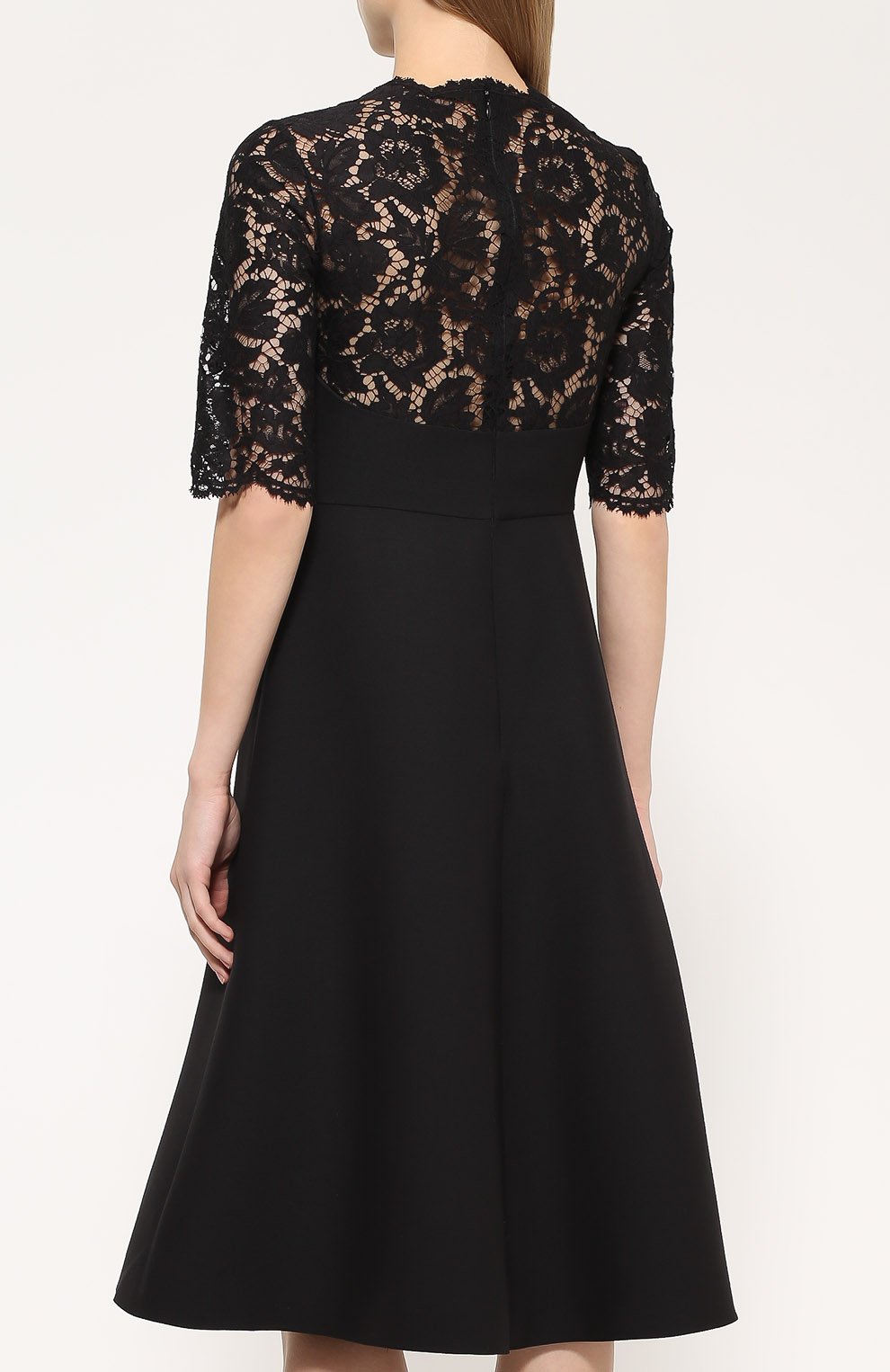 Приталенное платье с кружевным лифом и коротким рукавом VALENTINO, арт. MB3VABG6/360, фото 4