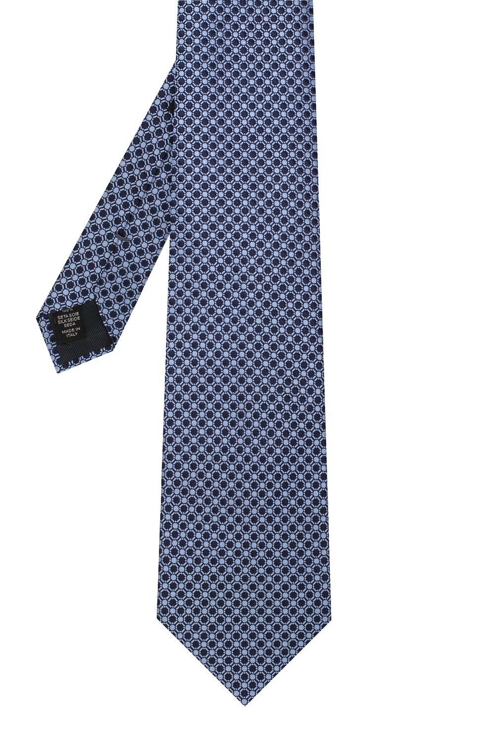 Шелковый галстук с узором ZEGNA синего цвета по цене 18350 руб., арт. Z3D70/1XW, фото 2 Шелковый галстук с узором ZEGNA, арт. Z3D70/1XW, фото 2