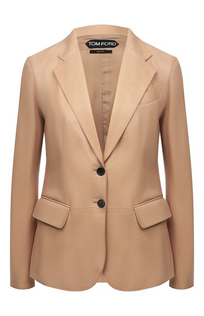 Кожаный жакет TOM FORD бежевого цвета по цене 433000 руб., арт. GIL476-LEX266, фото 1 Кожаный жакет TOM FORD, арт. GIL476-LEX266, фото 1