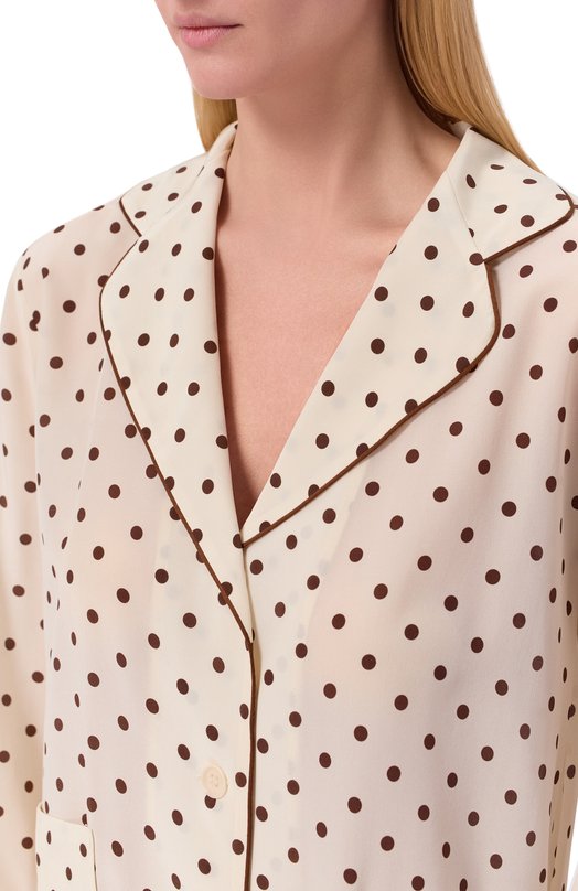 Шелковая рубашка P.A.R.O.S.H. D381297Z/SBILL0 Кремовый  D381297Z/SBILL0 Фото 5