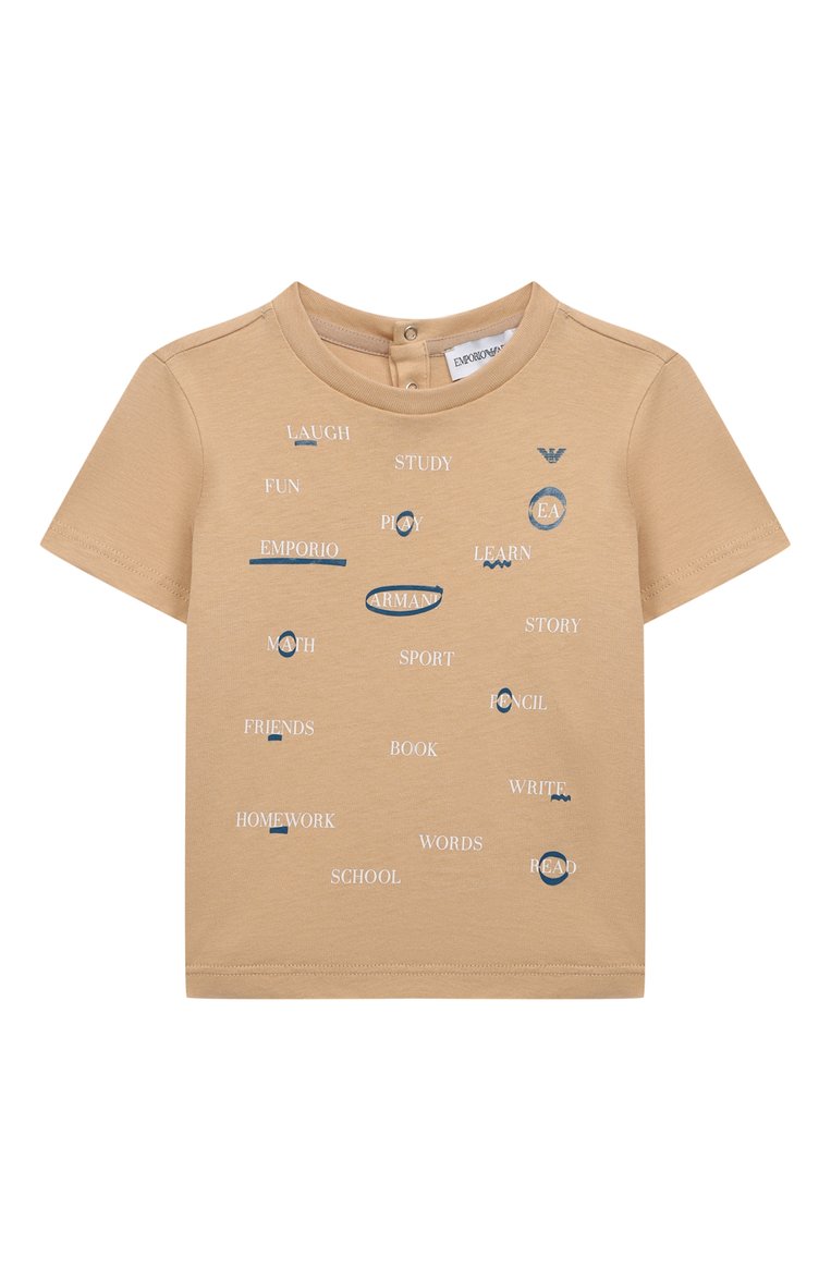 Детский комплект из трех футболок EMPORIO ARMANI бежевого цвета, арт. 6RHDJ1/3J51Z | Фото 8 (Материал сплава: Проставлено; Нос: Не проставлено; Материал внешний: Хлопок; Кросс-КТ НВ: Футболка)