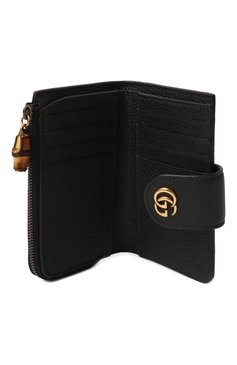 Женские кожаное портмоне GUCCI черного цвета, арт. 739498/AABXM | Фото 3 (Материал сплава: Проставлено; Материал: Натуральная кожа; Нос: Не проставлено)