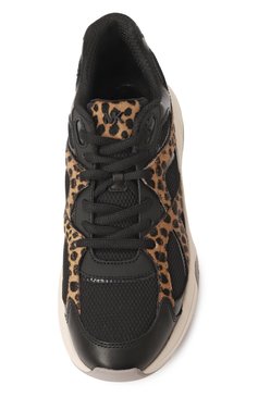 Женские комбинированные кроссовки leo MICHAEL MICHAEL KORS черного цвета, арт. 43R5LEFS1H | Фото 6 (Материал внешний: Текстиль, Натуральная кожа; Драгоценные камни: Проставлено; Материал сплава: Проставлено; Подошва: Платформа; Материал внутренний: Текстиль; Материал утеплителя: Без утеплителя; Кросс-КТ: Низкие; Стили: Кэжуэл)