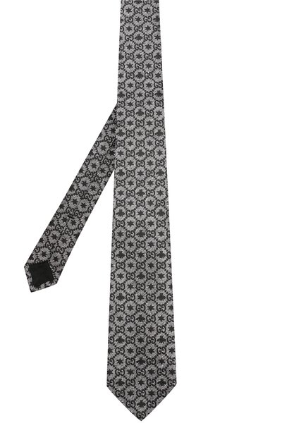 Шелковый галстук GUCCI темно-серого цвета по цене 16600 руб., арт. 537898/4B009, фото 2 Шелковый галстук GUCCI, арт. 537898/4B009, фото 2