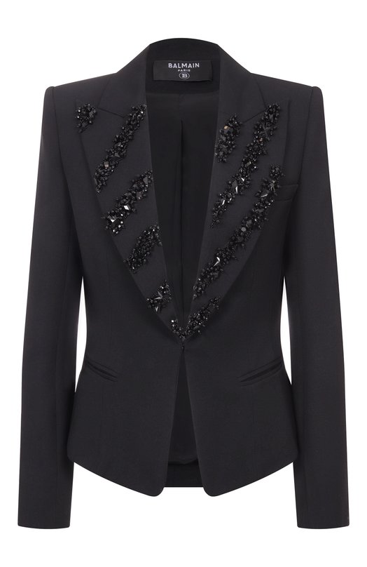 Шерстяной жакет Balmain FF0SE175/PD22 Чёрный FF0SE175/PD22