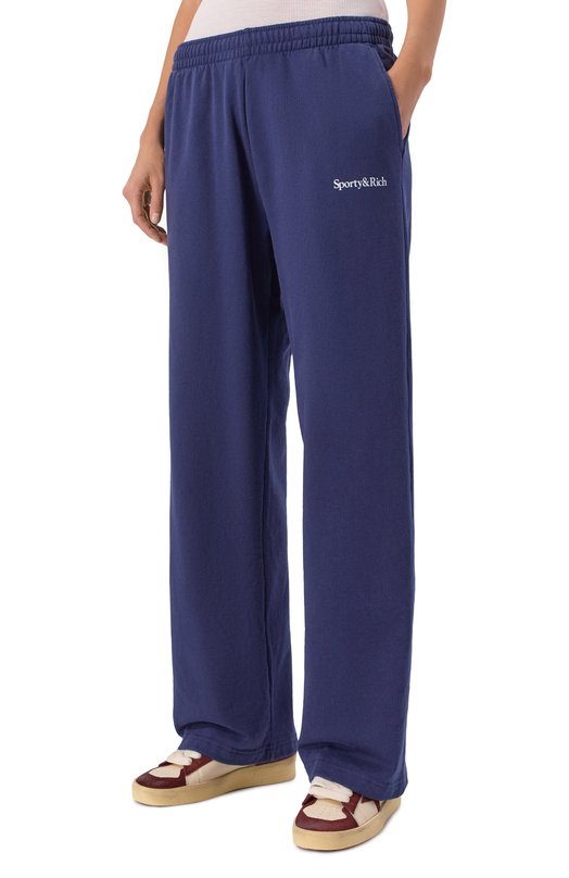 Хлопковые брюки Sporty and Rich PA05561300BL106 Синий  PA05561300BL106 Фото 3