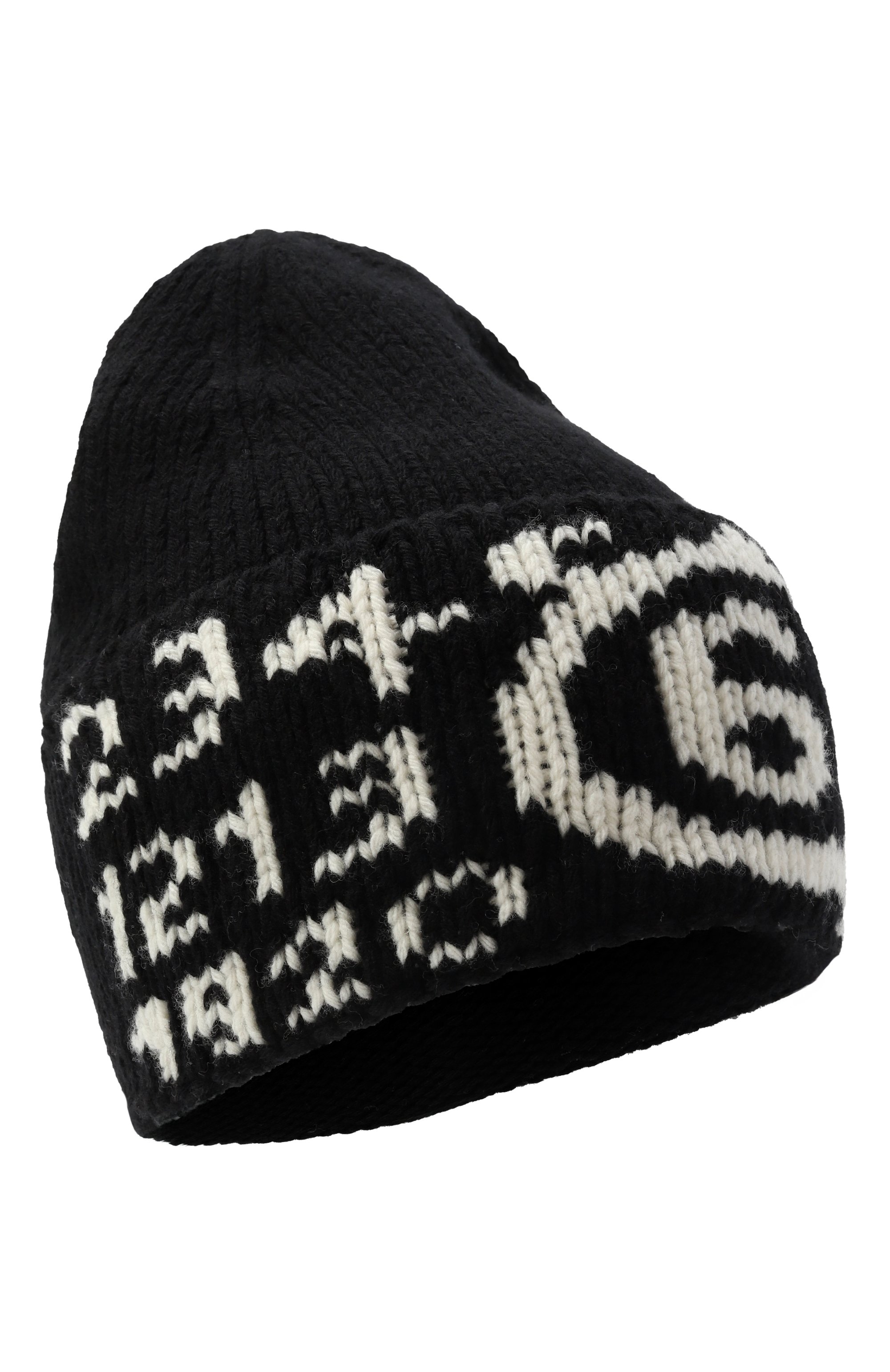 Шерстяная шапка MM6 черного цвета по цене 10650 руб., арт. M60915/MM06M, фото 1 Шерстяная шапка MM6, арт. M60915/MM06M, фото 1