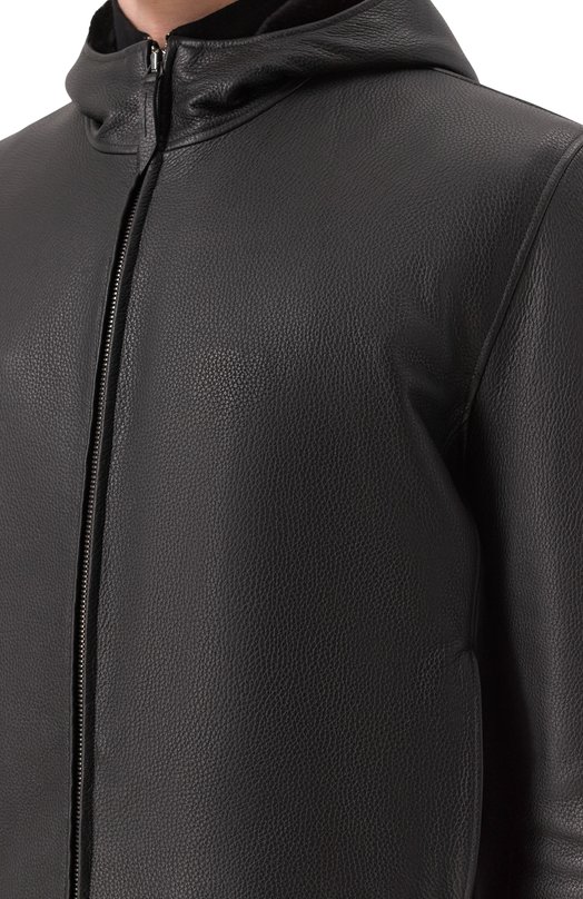 Кожаный бомбер с меховой подкладкой MVST SWEAT913/274-00/60 Чёрный  SWEAT913/274-00/60 Фото 5