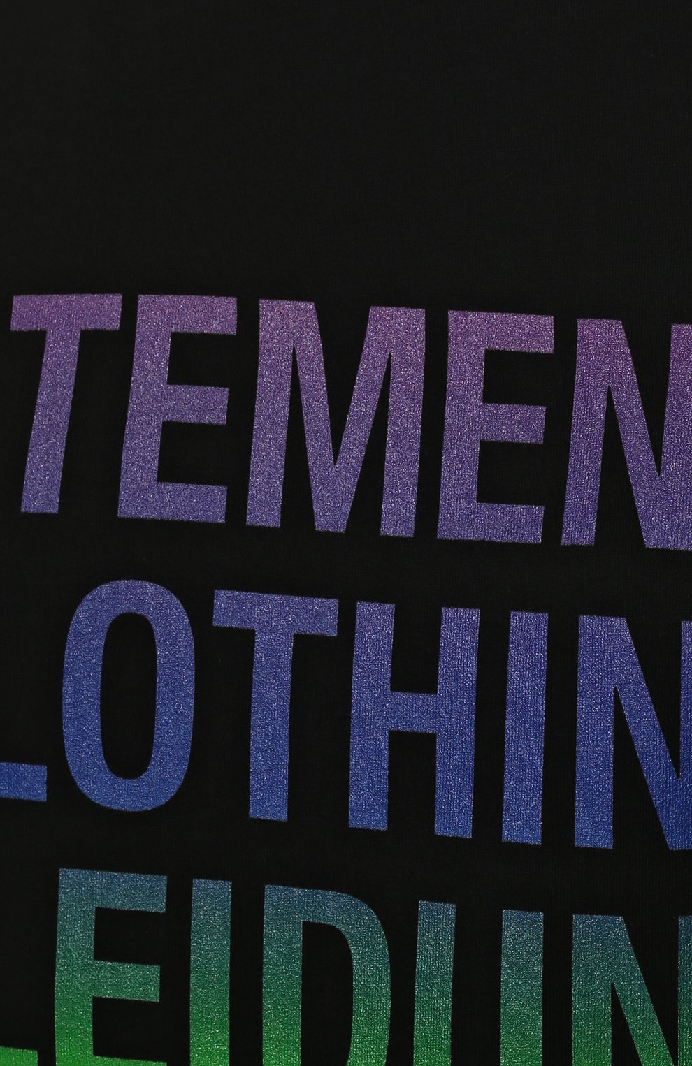 Хлопковая футболка VETEMENTS черного цвета по цене 38900 руб., арт. UA53TR100X 1611/W, фото 5 Хлопковая футболка VETEMENTS, арт. UA53TR100X 1611/W, фото 5