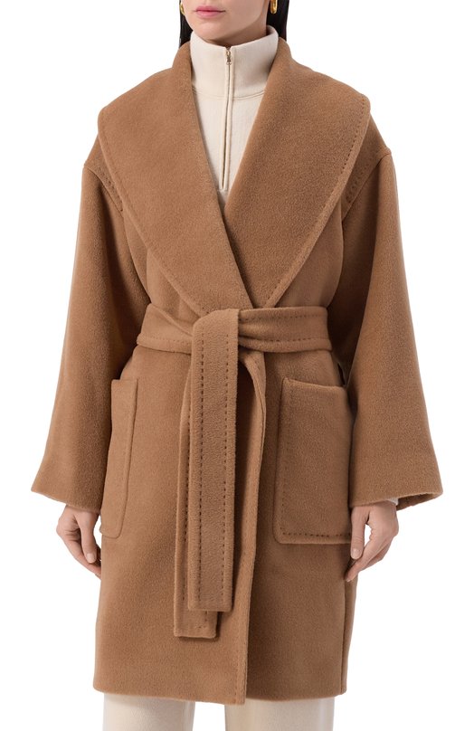 Шерстяное пальто Max Mara Studio CL0RUR0 Бежевый  CL0RUR0 Фото 3