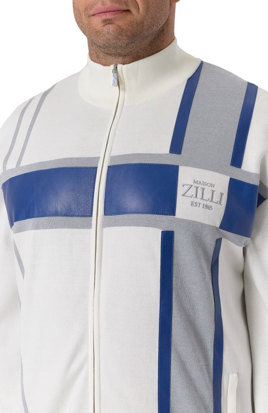 Спортивный костюм из хлопка и шелка Zilli JSU011M0144VCHE00 Белый  JSU011M0144VCHE00 Фото 4