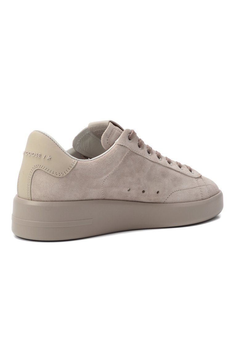 Женские замшевые кеды purestar GOLDEN GOOSE DELUXE BRAND светло-бежевого цвета, арт. GWF00197.F006507 | Фото 5 (Материал внешний: Натуральная кожа, Замша; Подошва: Платформа; Материал внутренний: Натуральная кожа; Кросс-КТ: Низкие; Стили: Кэжуэл; Материал утеплителя: Без утеплителя; Автоматизация ТО: Проставлено; Автоматизация состава: Проставлено)