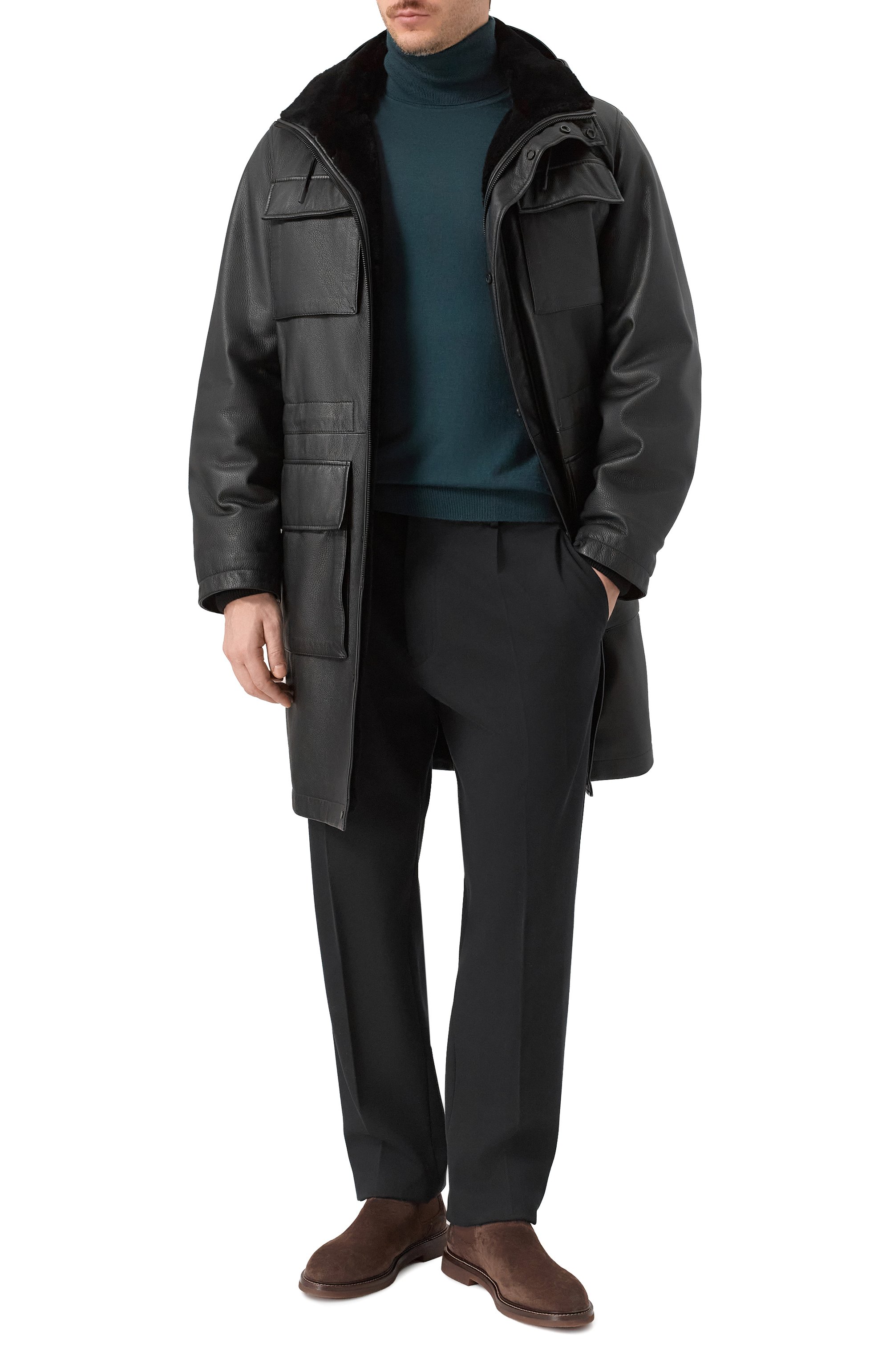 Кожаная парка с подкладкой из бобра MVST, арт. M25.1PM.0007/CERV0 SILKY, фото 2