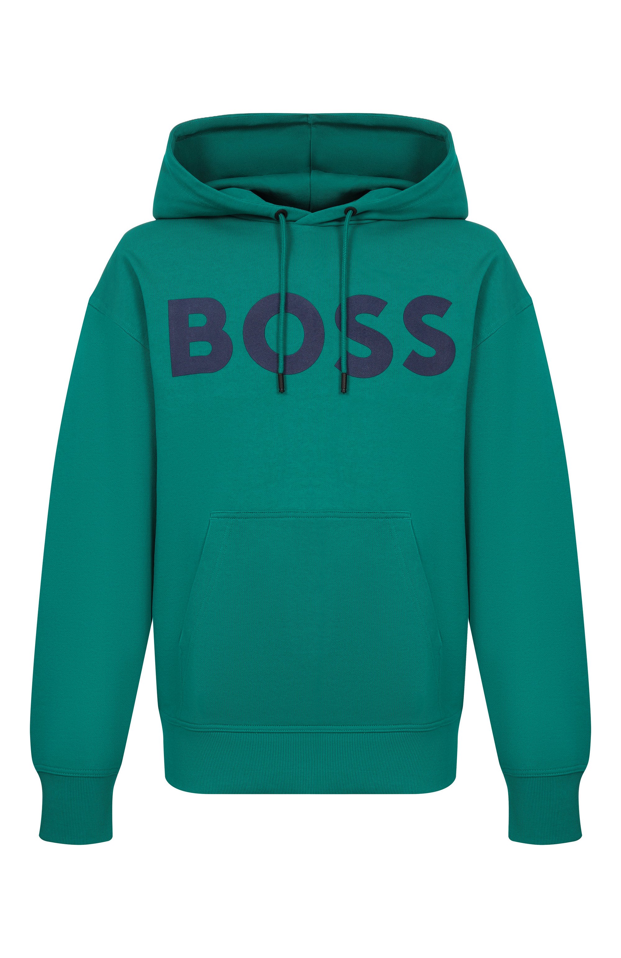 Хлопковое худи BOSS ORANGE зеленого цвета по цене 18200 руб., арт. 50487134, фото 1 Хлопковое худи BOSS ORANGE, арт. 50487134, фото 1