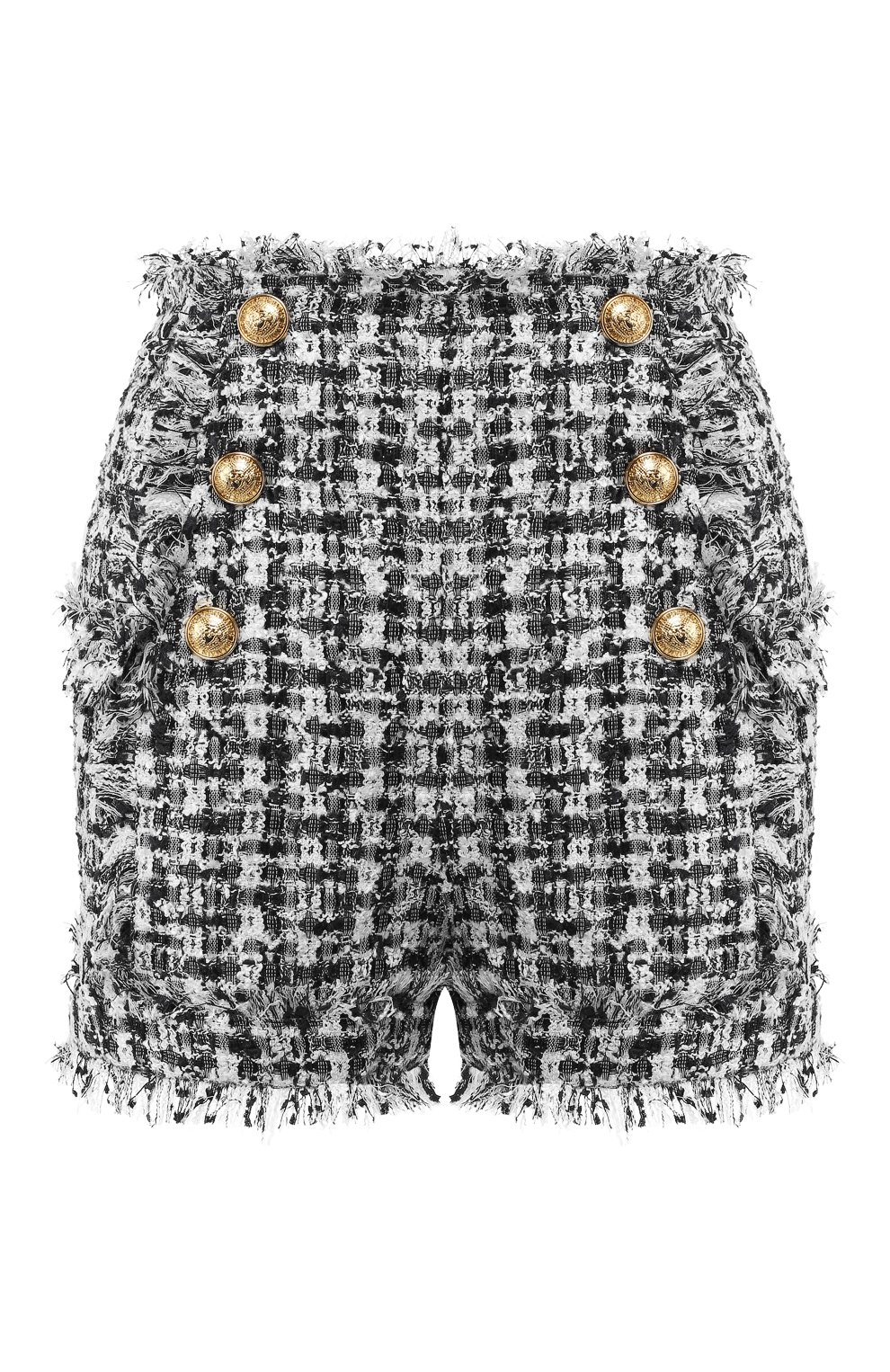 Буклированные шорты BALMAIN белого цвета по цене 178500 руб., арт. RF25225/C109, фото 1 Буклированные шорты BALMAIN, арт. RF25225/C109, фото 1