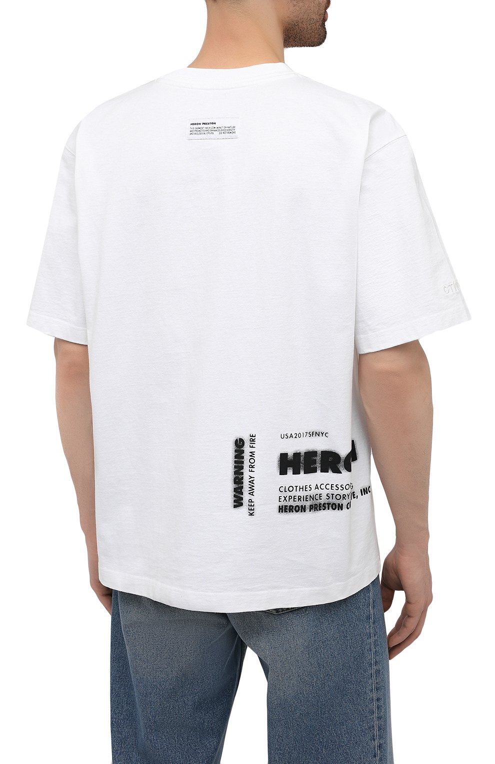 Хлопковая футболка heron preston x cat HERON PRESTON, арт. HMAA028S21JER0010118, фото 4