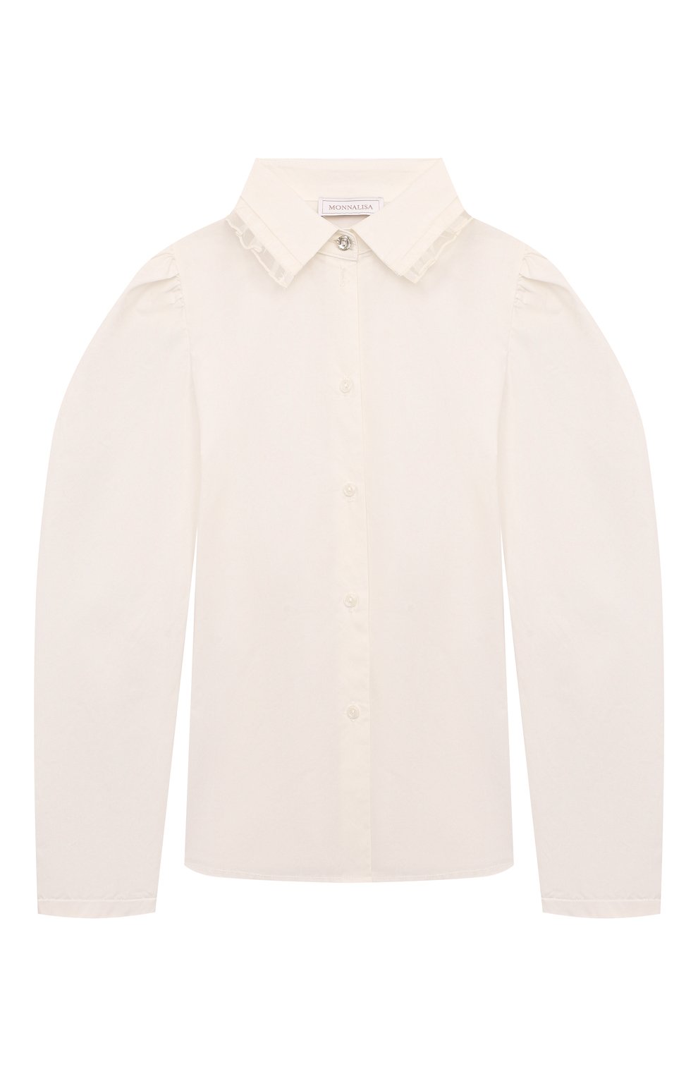 Хлопковая рубашка MONNALISA кремового цвета по цене 14500 руб., арт. 71D300, фото 1 Хлопковая рубашка MONNALISA, арт. 71D300, фото 1