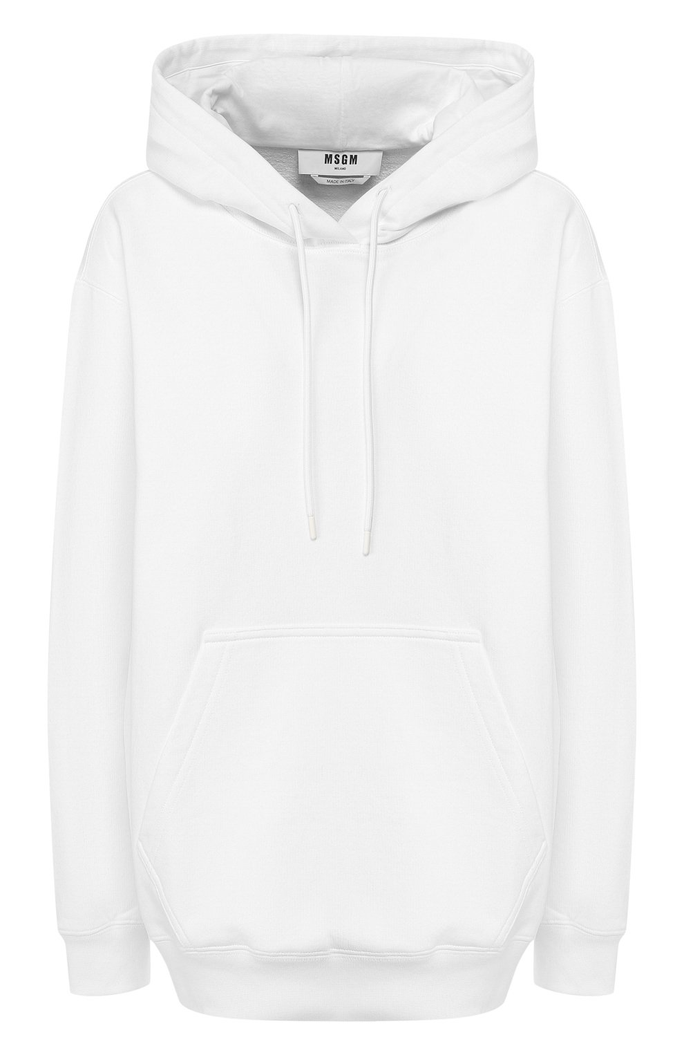 Хлопковое худи MSGM белого цвета по цене 16850 руб., арт. 2841MDM68 207299, фото 1 Хлопковое худи MSGM, арт. 2841MDM68 207299, фото 1