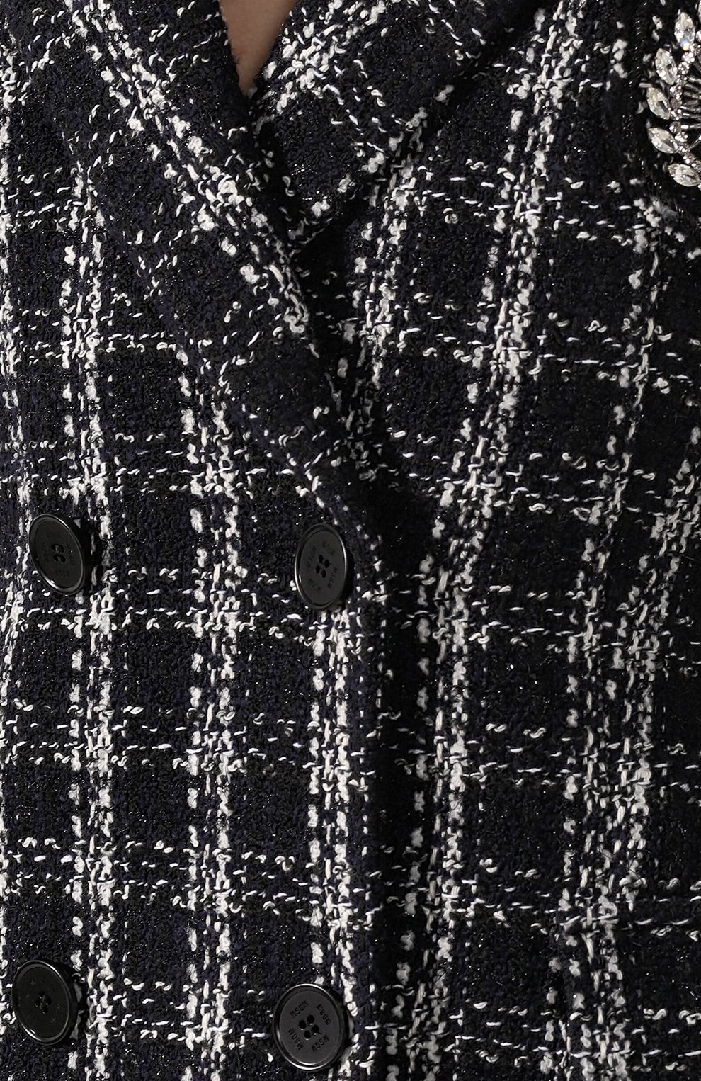 Двубортный жакет MSGM черно-белого цвета по цене 57650 руб., арт. 2741MDG07X 195624, фото 5 Двубортный жакет MSGM, арт. 2741MDG07X 195624, фото 5