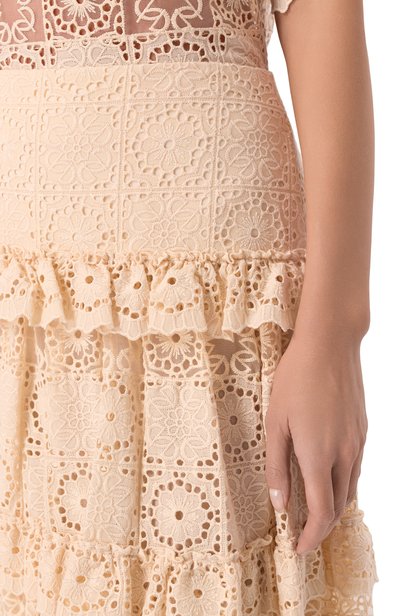 Юбка из хлопка и шелка ELIE SAAB, арт. SK291NBC26/C0EM1, фото 5