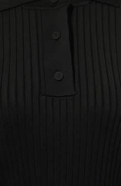 Женское поло из вискозы JIL SANDER черного цвета, арт. J02GL0107/J18313 | Фото 5 (Материал внешний: Вискоза; Драгоценные камни: Проставлено; Рукава: Короткие; Материал сплава: Проставлено; Длина (для топов): Стандартные; Кросс-КТ: Трикотаж; Стили: Минимализм)