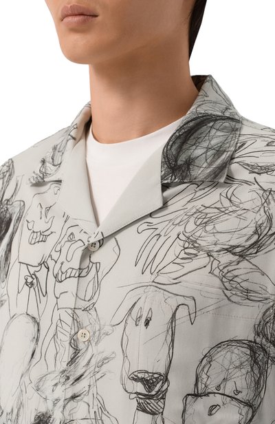 Рубашка из вискозы DOMREBEL светло-серого цвета по цене 37400 руб., арт. M DRAWINGS/CAMP C0LLAR SHIRT, фото 5 Рубашка из вискозы DOMREBEL, арт. M DRAWINGS/CAMP C0LLAR SHIRT, фото 5