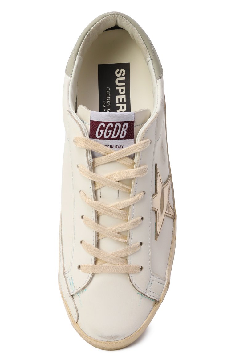 Женские кожаные кеды super star GOLDEN GOOSE DELUXE BRAND белого цвета, арт. GWF00102.F006844 | Фото 6 (Материал внутренний: Текстиль; Подошва: Платформа; Материал внешний: Натуральная кожа; Материал утеплителя: Без утеплителя; Кросс-КТ: Низкие; Стили: Кэжуэл; Автоматизация ТО: Проставлено; Автоматизация состава: Проставлено)