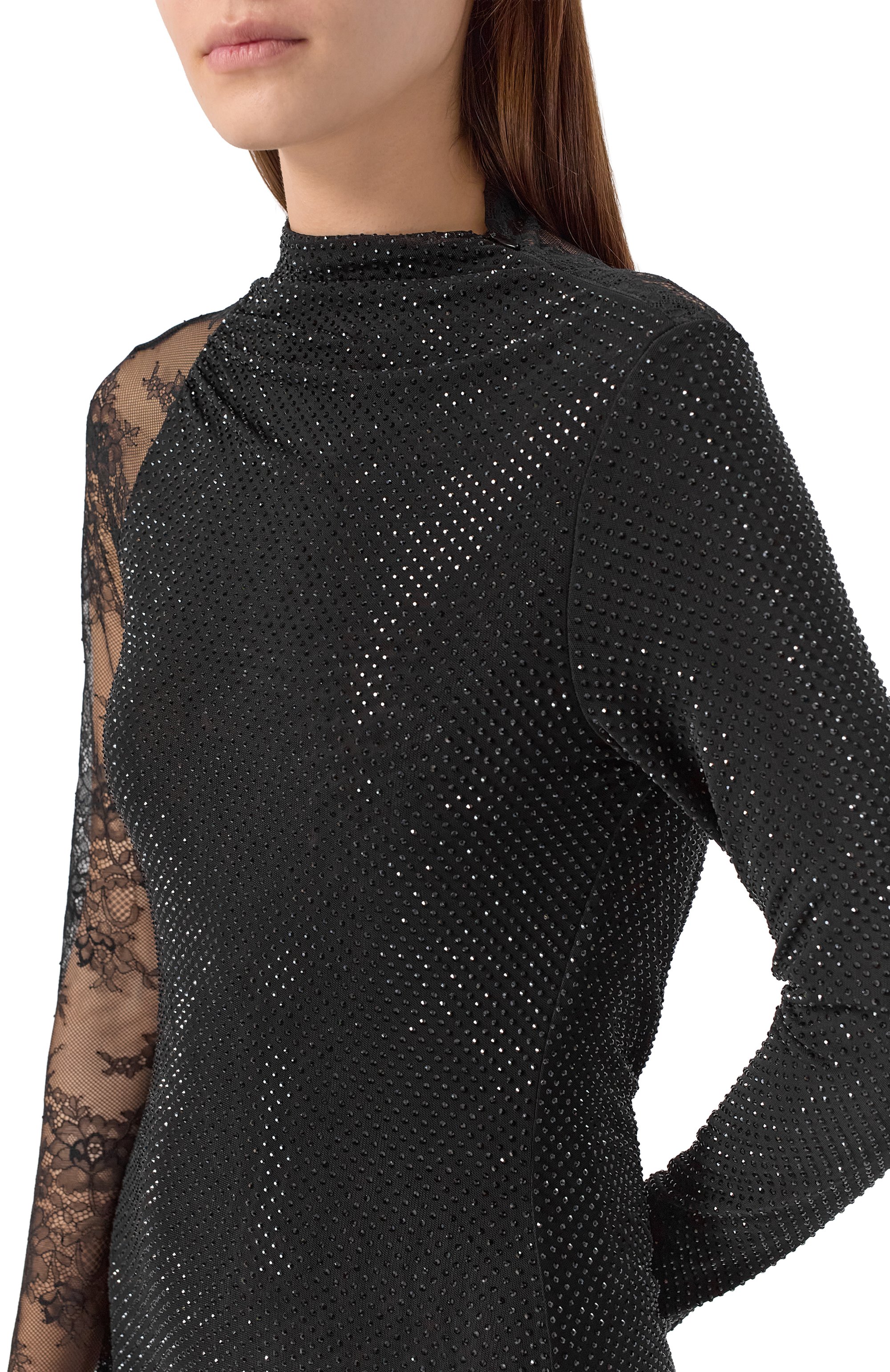 Платье с отделкой стразами SELF-PORTRAIT, арт. SC25006SB, фото 4