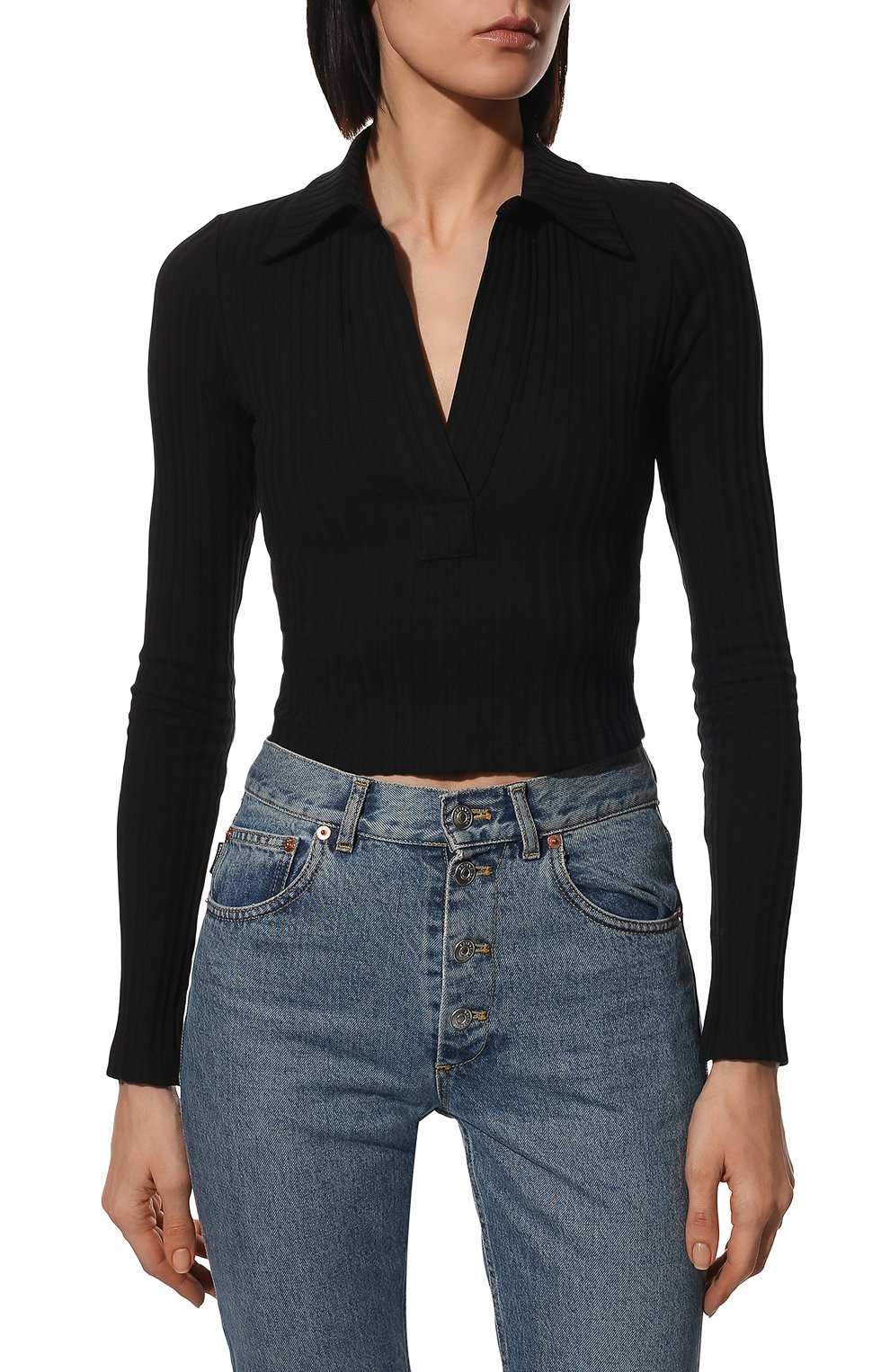 Хлопковый пуловер HELMUT LANG черного цвета по цене 22950 руб., арт. M01HW501, фото 3 Хлопковый пуловер HELMUT LANG, арт. M01HW501, фото 3