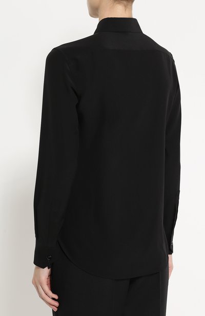 Шелковая блуза прямого кроя SAINT LAURENT, арт. 395733/YYD02, фото 4