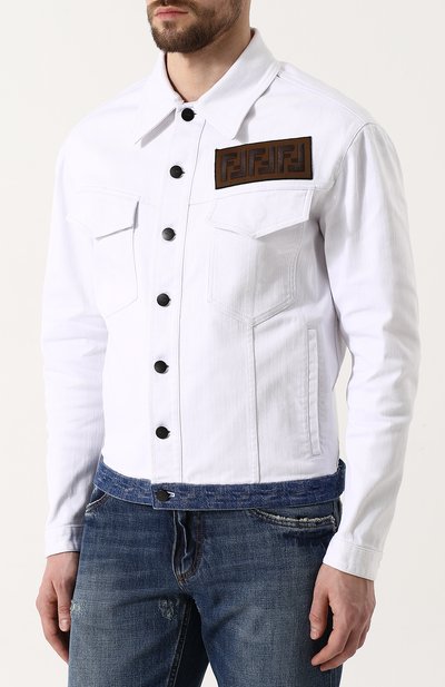 Джинсовая куртка с нашивкой FENDI, арт. FW0918 A1MT, фото 3