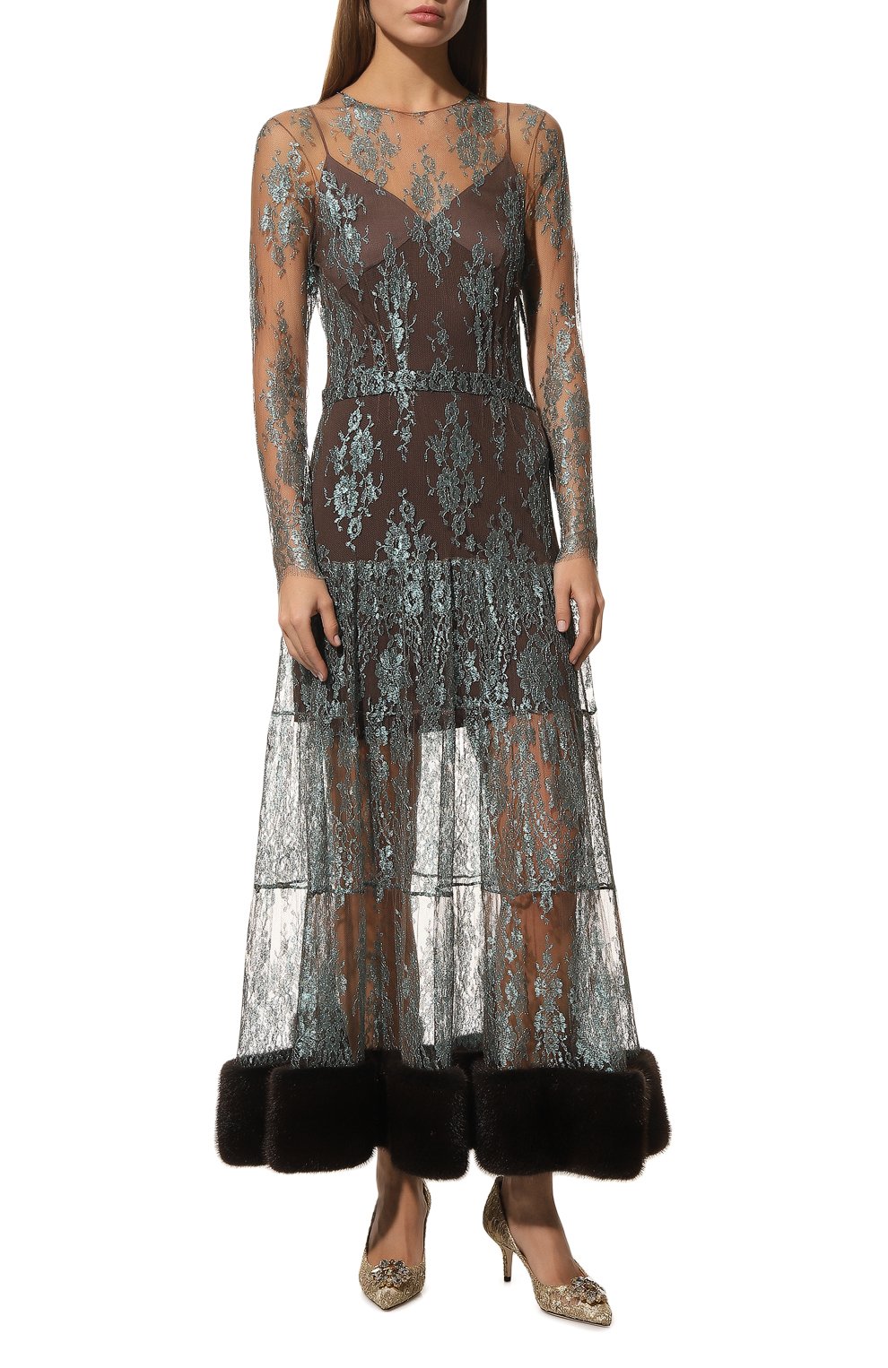 Платье с отделкой из меха норки YANA DRESS, арт. 1-23/7-001-КП550МН, фото 2