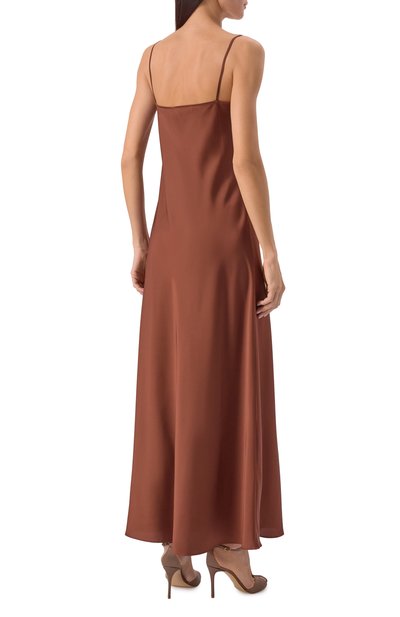 Атласное платье D.EXTERIOR коричневого цвета по цене 43950 руб., арт. 60665, фото 4 Атласное платье D.EXTERIOR, арт. 60665, фото 4