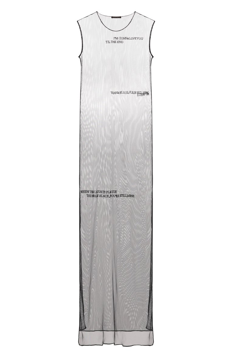 Женское платье ANN DEMEULEMEESTER черного цвета, арт. B0012535/FA585 | Фото 1 (Длина Ж (юбки, платья, шорты): Макси; Женское Кросс-КТ: Платье-одежда; Случай: Коктейльный; Стили: Минимализм; Рукава: Без рукавов; Материал внешний: Синтетический материал)