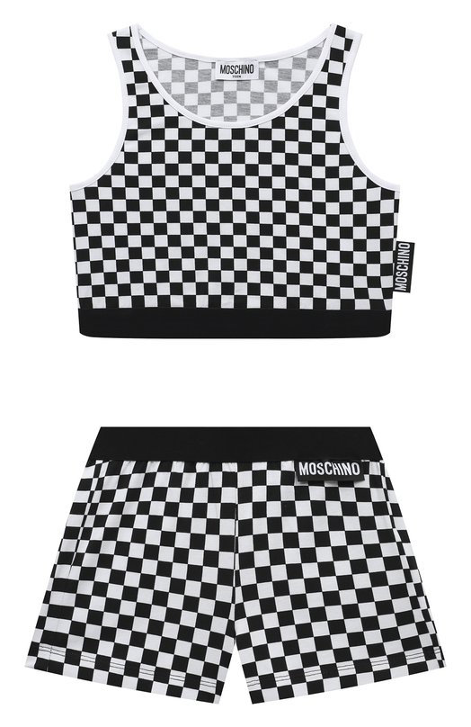 

Костюм из топа и шорт Moschino, Чёрно-белый