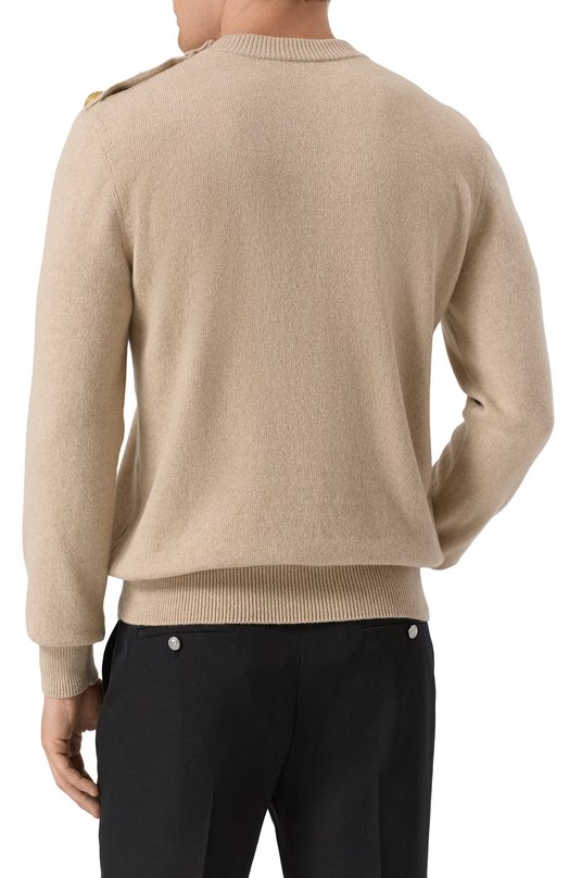 Джемпер из кашемира и шерсти Balmain FH1KD010/KI87 Бежевый  FH1KD010/KI87 Фото 4
