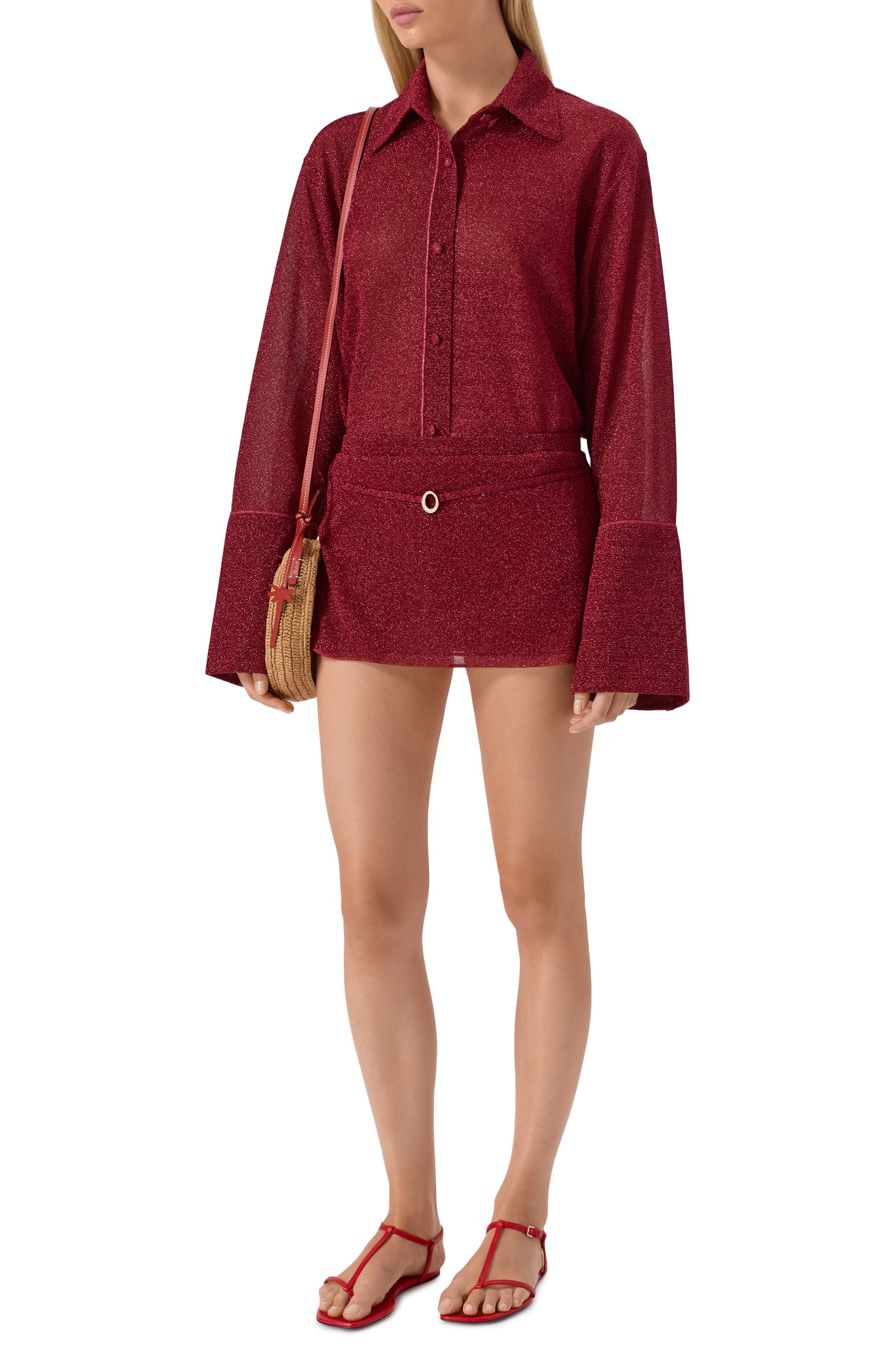 Блузка OSEREE бордового цвета по цене 39950 руб., арт. LSF235, фото 2 Блузка OSEREE, арт. LSF235, фото 2