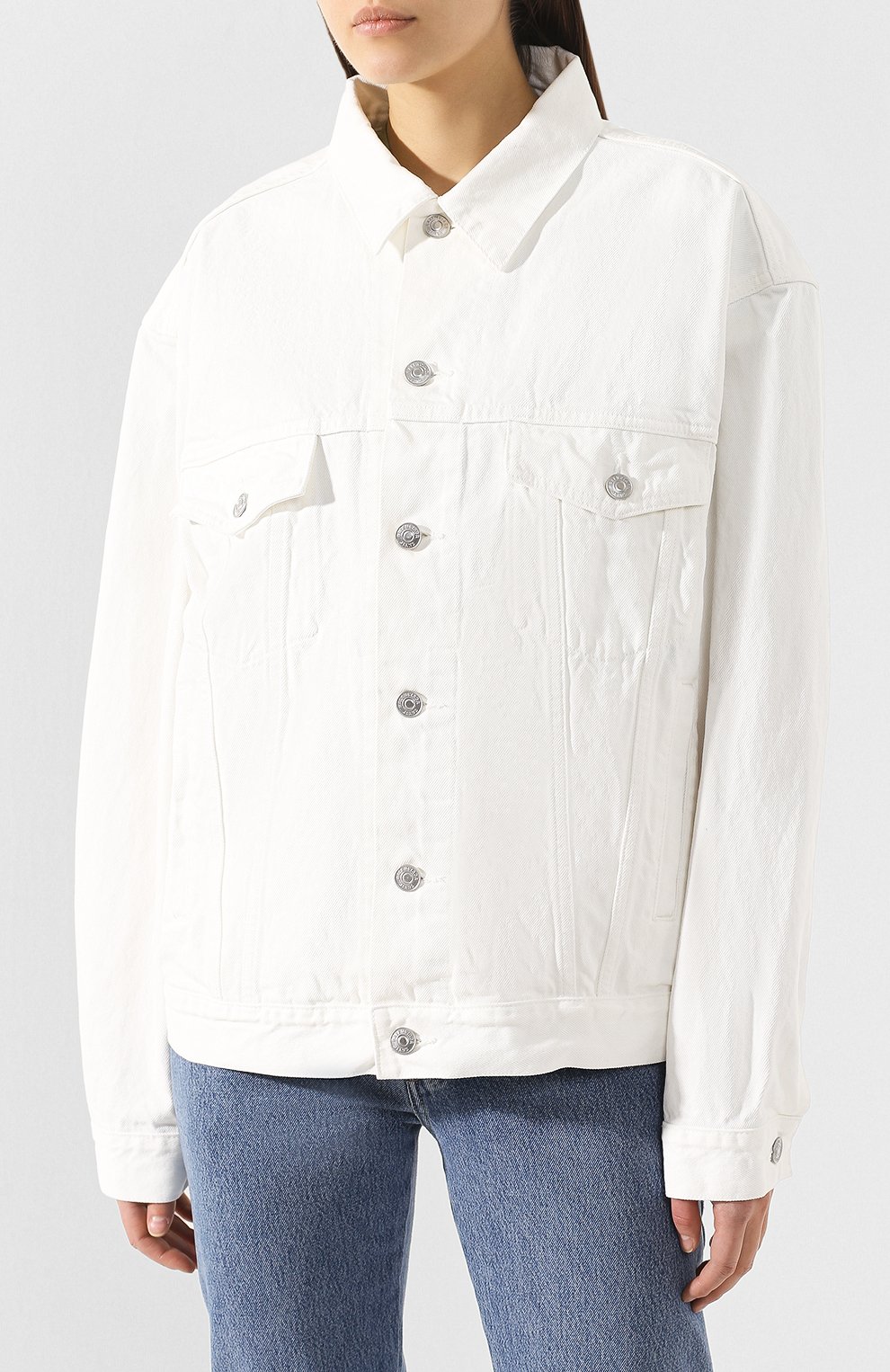 Джинсовая куртка BALENCIAGA белого цвета по цене 78450 руб., арт. 571449/TDW04, фото 3 Джинсовая куртка BALENCIAGA, арт. 571449/TDW04, фото 3