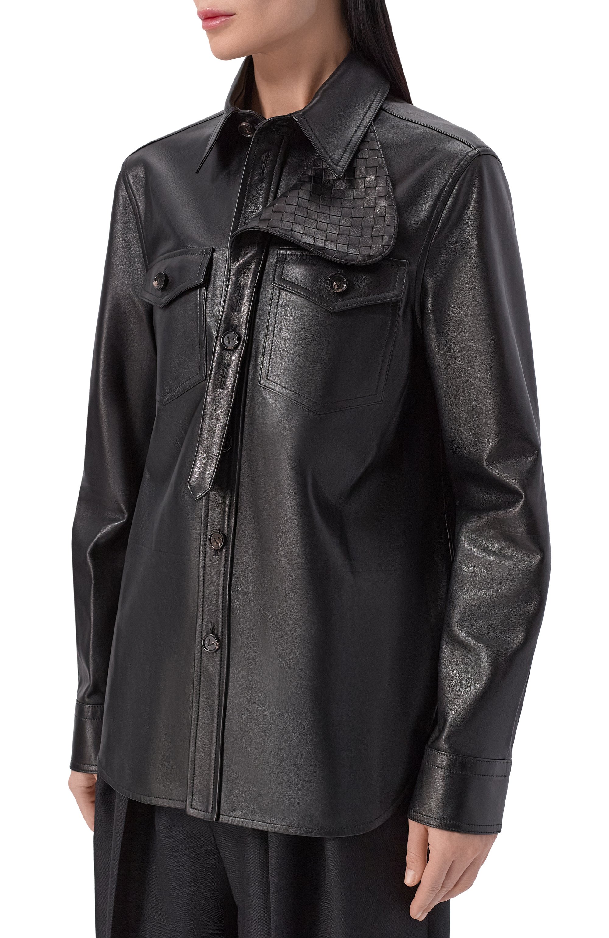 Кожаная рубашка BOTTEGA VENETA, арт. 870161/V61D0, фото 3