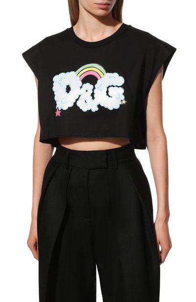 Хлопковая футболка DOLCE & GABBANA черного цвета по цене 52150 руб., арт. F8S88T/HU7H8, фото 3 Хлопковая футболка DOLCE & GABBANA, арт. F8S88T/HU7H8, фото 3