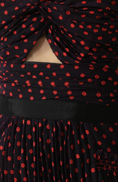 Приталенное платье-миди с принтом и открытыми плечами SELF-PORTRAIT, арт. SP18-061N, фото 5