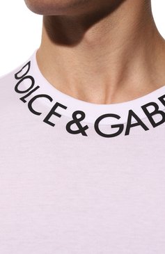 Мужская хлопковая футболка DOLCE & GABBANA белого цвета, арт. G8PL1T/FU7EQ | Фото 5 (Рукава: Короткие; Длина (для топов): Стандартные; Принт: С принтом; Материал сплава: Проставлено; Материал внешний: Хлопок; Драгоценные камни: Проставлено; Стили: Кэжуэл)