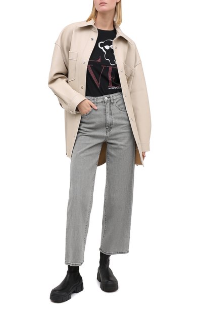Хлопковая футболка EMPORIO ARMANI черного цвета по цене 18750 руб., арт. 6H2T9B/2JPMZ, фото 2 Хлопковая футболка EMPORIO ARMANI, арт. 6H2T9B/2JPMZ, фото 2