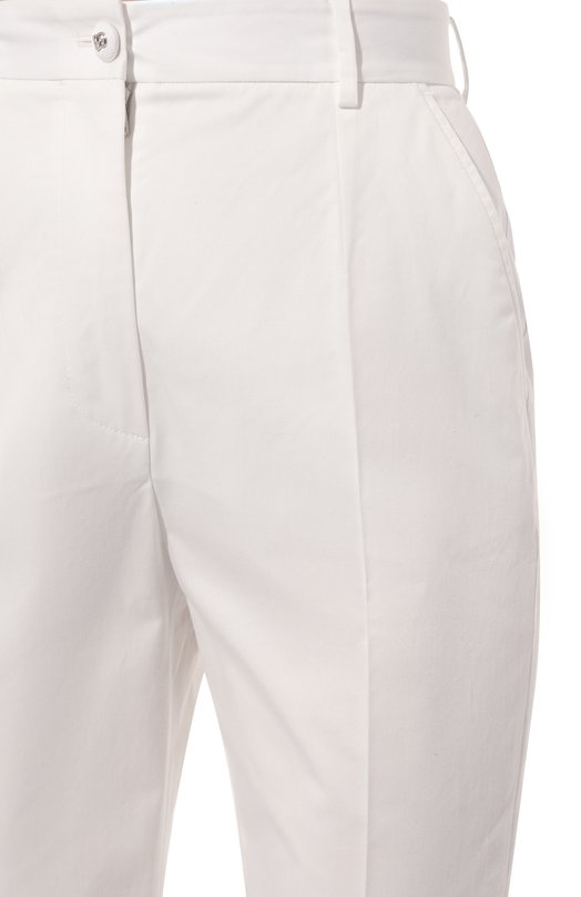Хлопковые брюки Dolce & Gabbana FTAM2T/FUFJR Белый  FTAM2T/FUFJR Фото 5