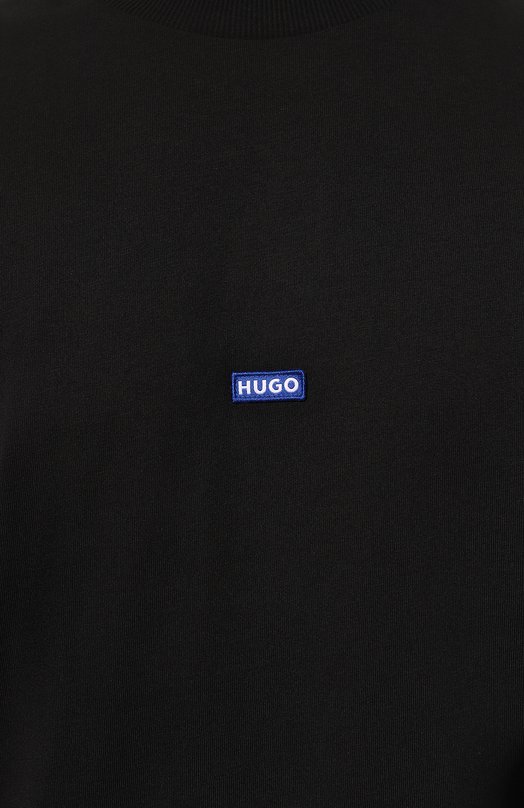 Хлопковая футболка HUGO Blue 50509991 Чёрный  50509991 Фото 5