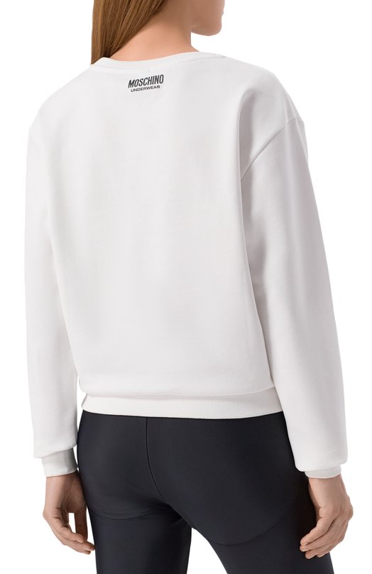 Хлопковый свитшот Moschino V1704/4420 Белый  V1704/4420 Фото 4